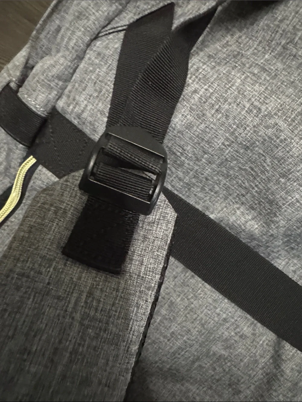 Gray Textured Backpack Tote with Front Pocket